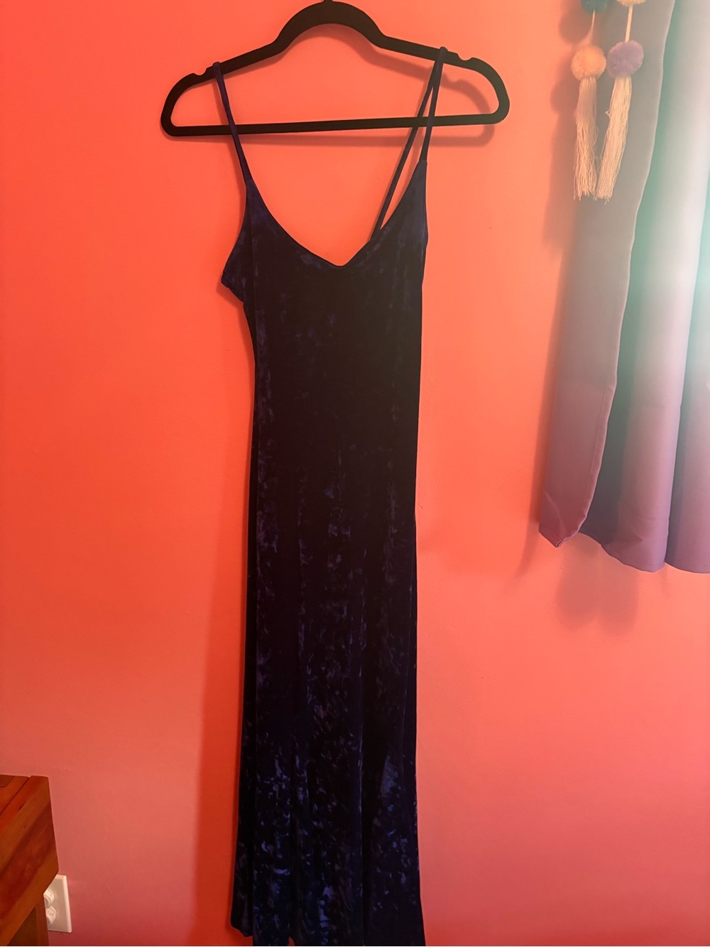 Vintage Betsy Johnson blue velvet dress